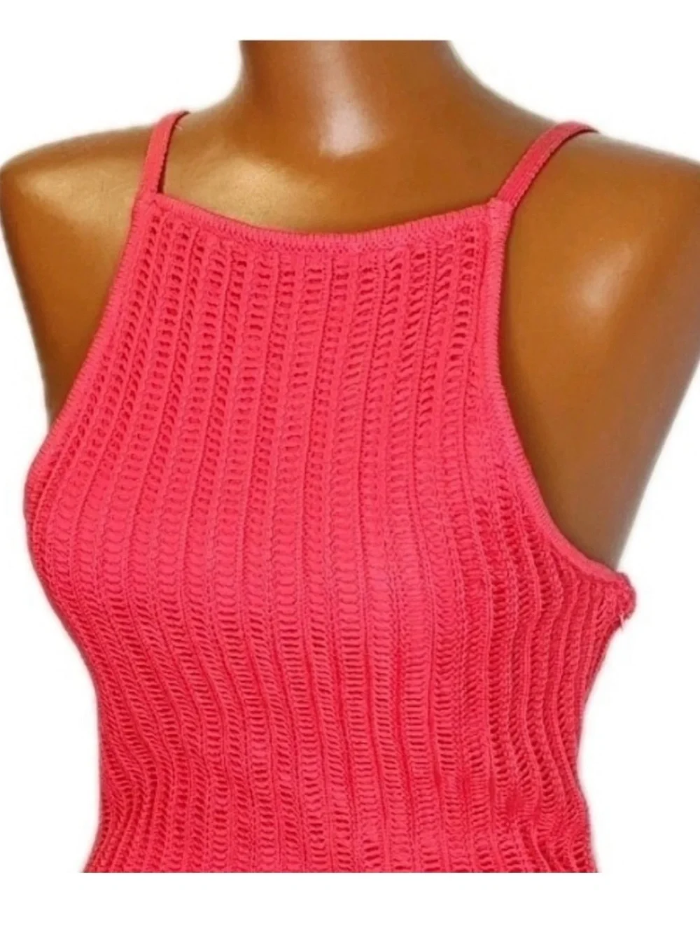 Atori Revolve Mimosa Dress Sz 4 Sm Red Crochet Knit Fitted Mini Resort Cruise